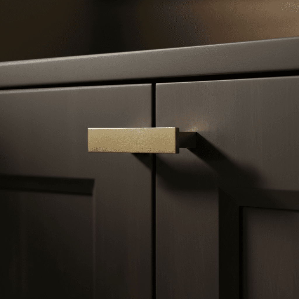 High-quality cabinet hardware and construction detail