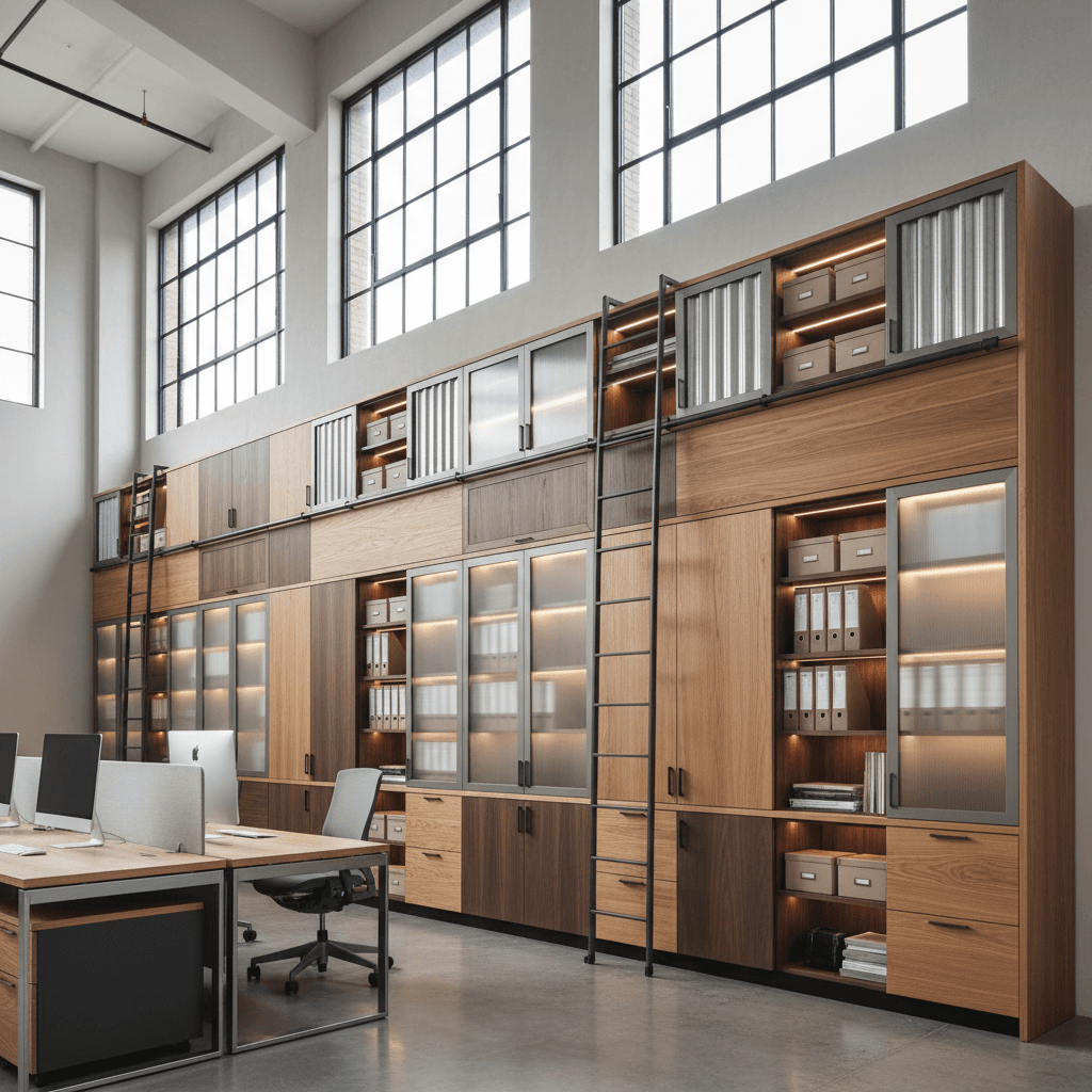 Commercial office cabinetry and storage