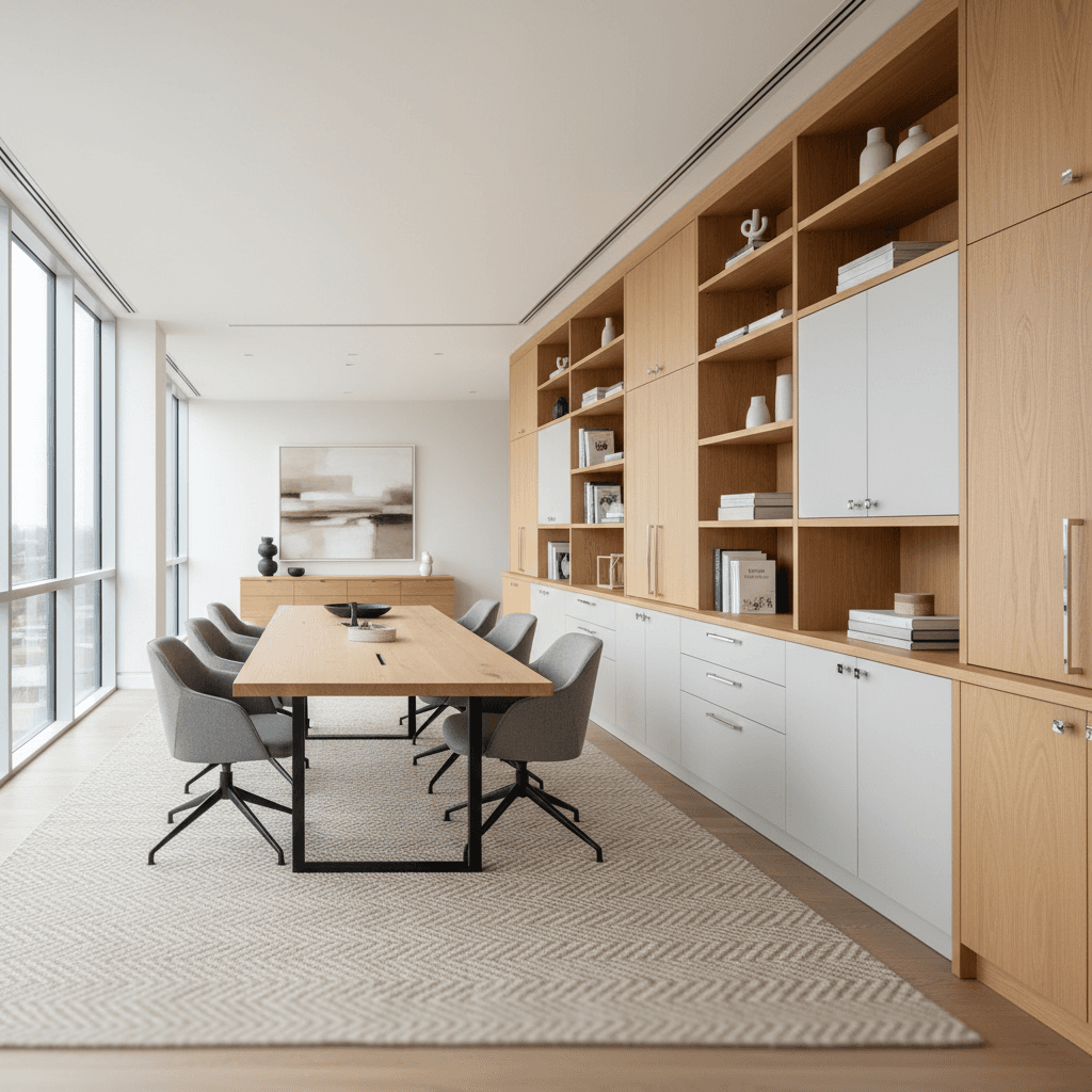 Commercial office cabinetry and storage solutions