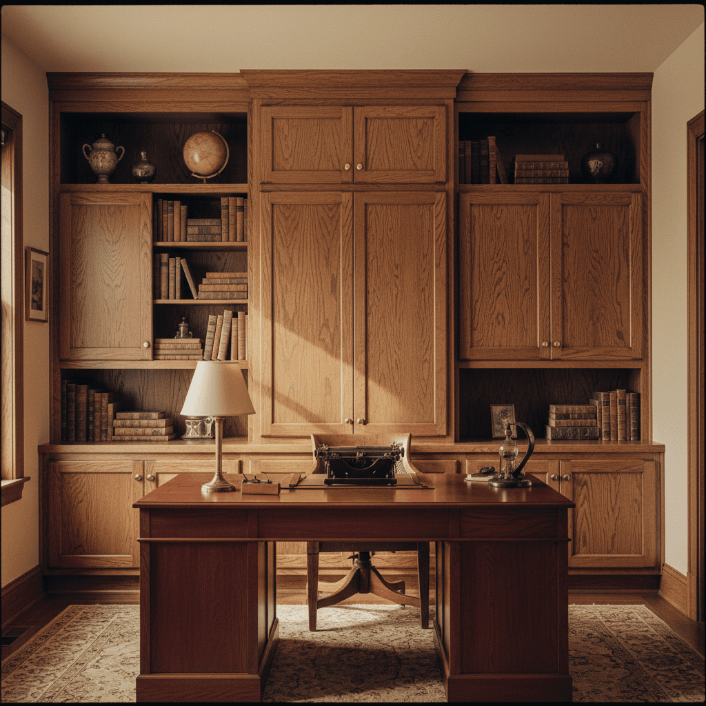 Built-in office cabinetry for home workspace