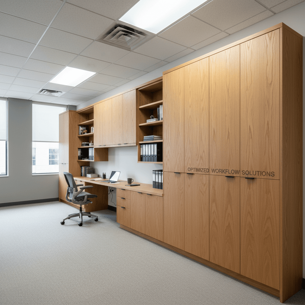 Custom office cabinetry and built-in storage solution