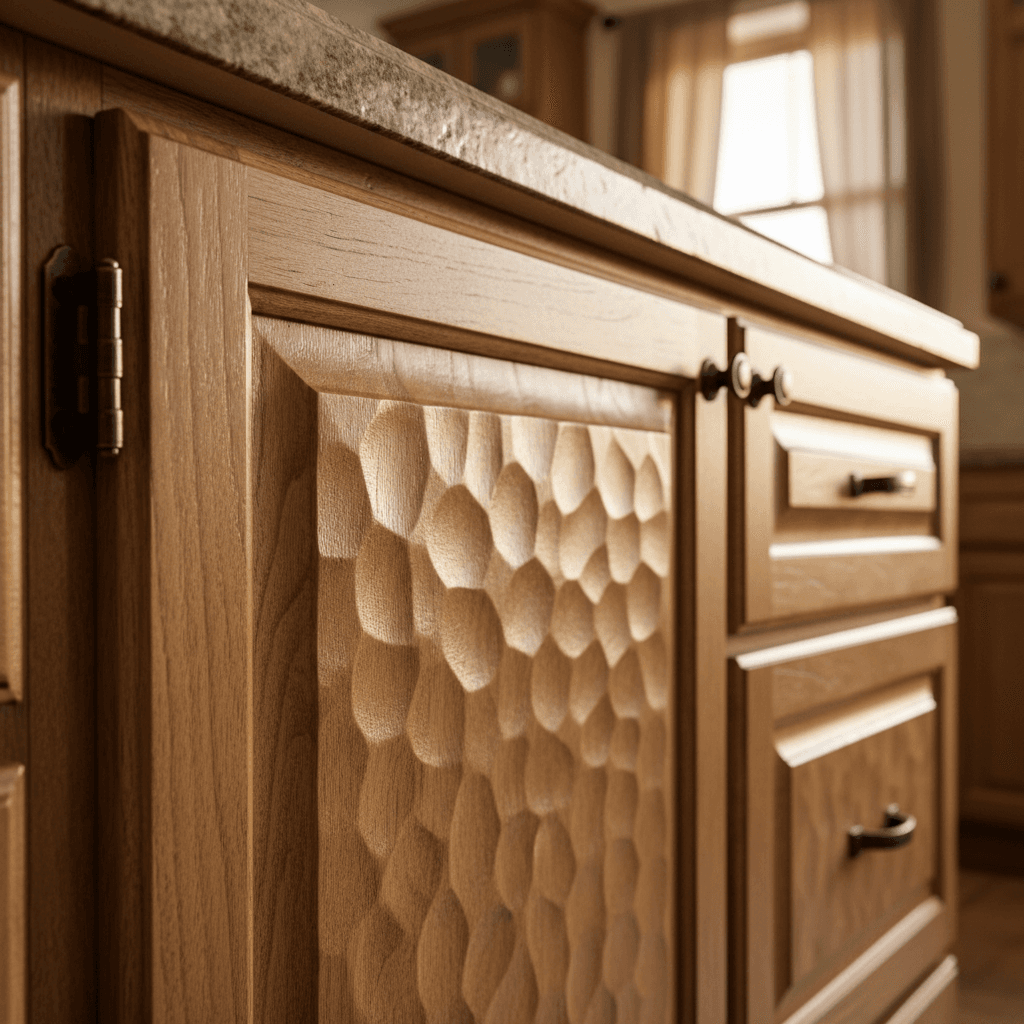 Kitchen cabinet with custom woodworking detail