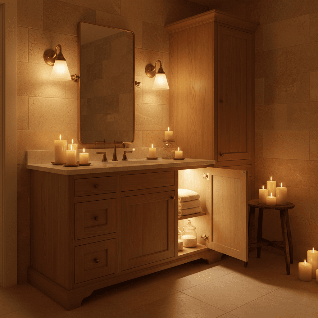 Bathroom vanity with cabinet storage